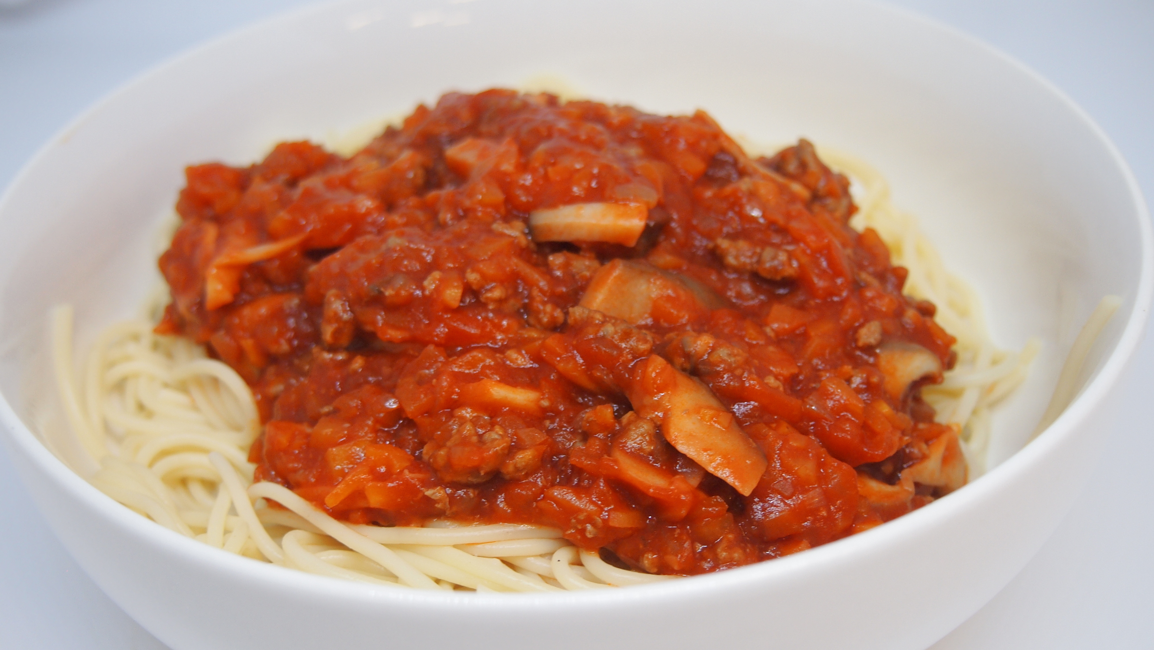 きのこ料理 きのこミートソースパスタ